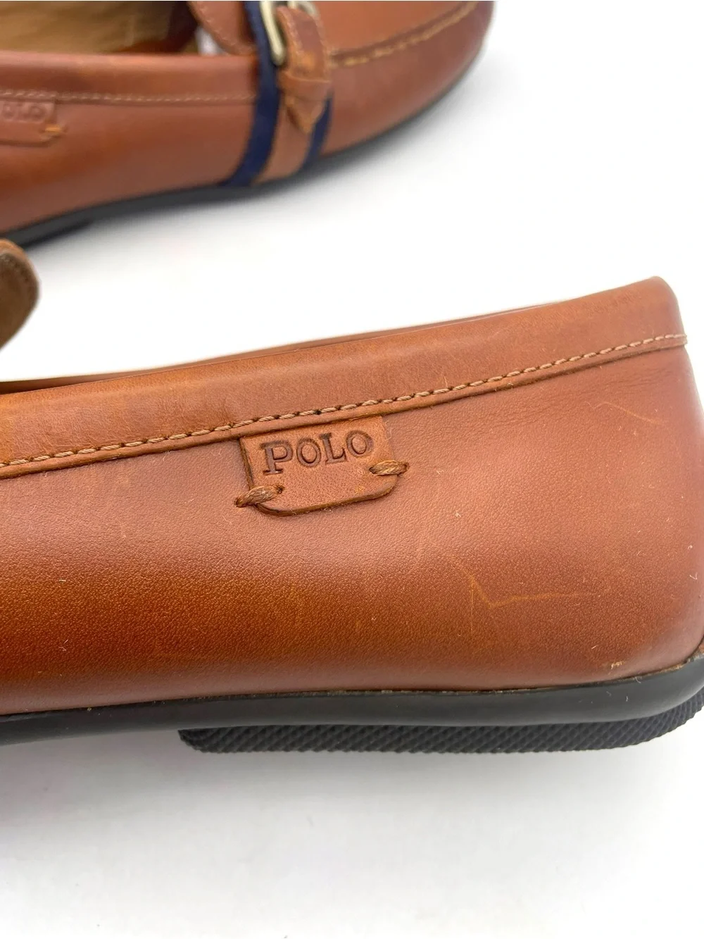 Polo Ralph Lauren Riali Driver Loafers Mens 10.5D Brown Leather Preppy Moc Shoes